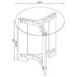 Janessa Round Glass Top Acrylic Leg End Table