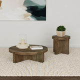 Kinkaid 2-Piece Solid Wood Coffee and End Table Set Brown