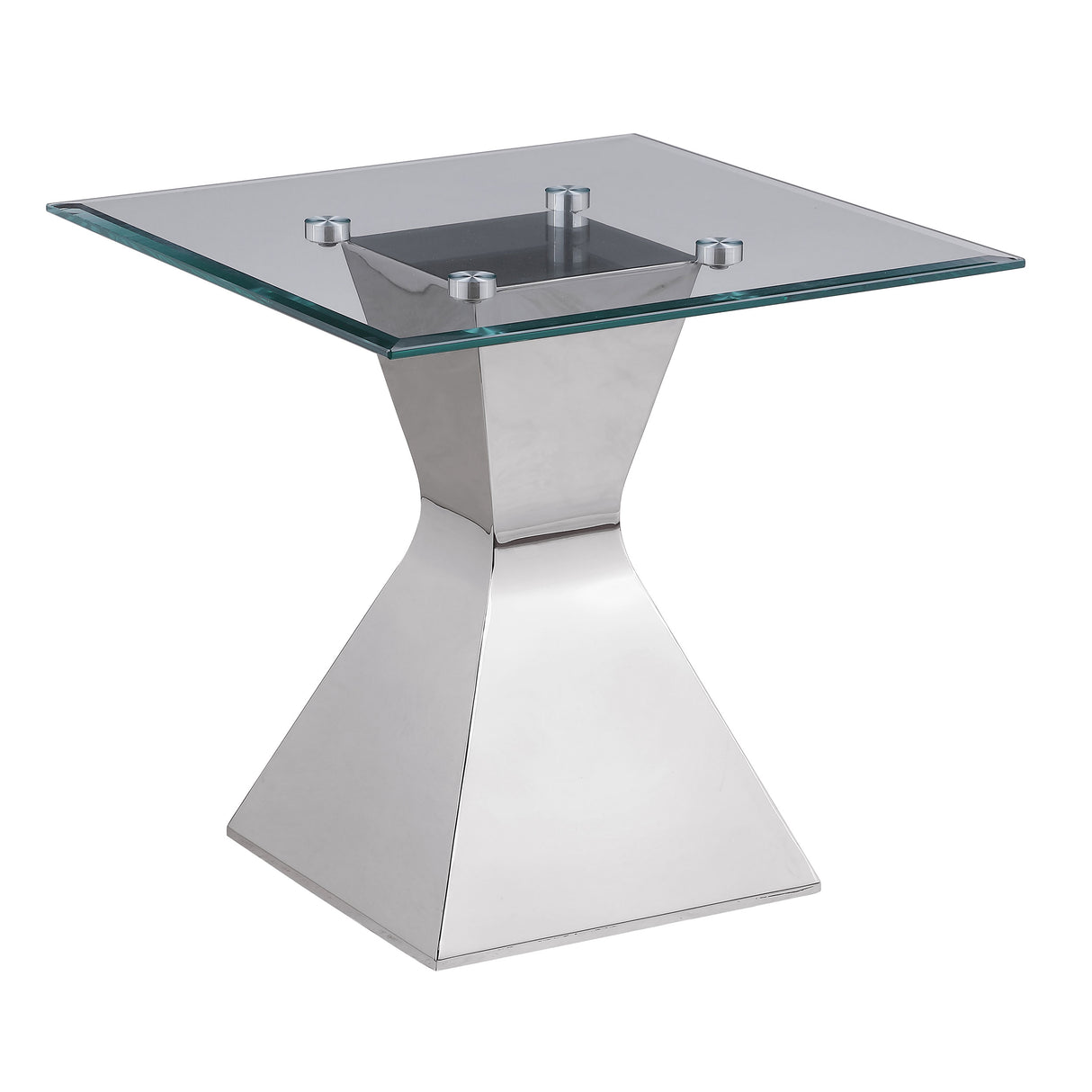 Jenny Glass Top Stainless Steel Side End Table