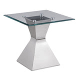 Jenny Glass Top Stainless Steel Side End Table