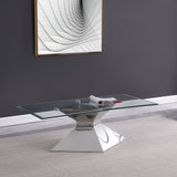 Jenny Glass Top Stainless Steel Coffee Table