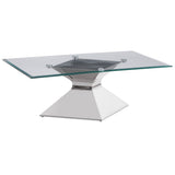 Jenny Glass Top Stainless Steel Coffee Table