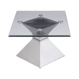 Jenny Glass Top Stainless Steel Coffee Table