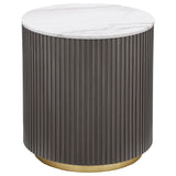 Jason 2-Piece Round White Marble Coffee Table Set