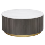 Jason Round White Marble Top Coffee Table Charcoal