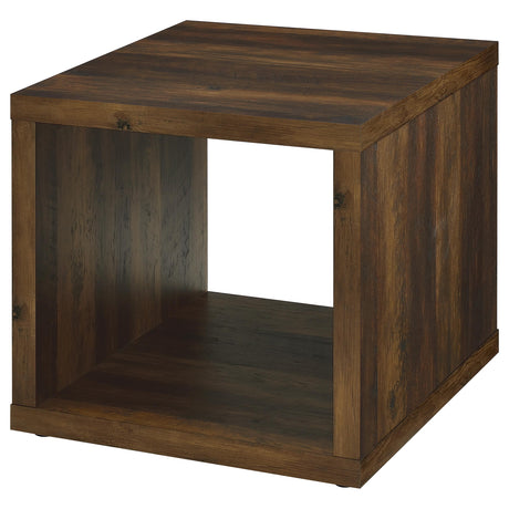 Frisco Square Engineered Wood Side Table Dark Pine