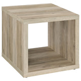 Frisco Square Engineered Wood Side Table, Distressed Pine
