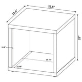 Frisco Square Engineered Wood Side Table, Distressed Pine