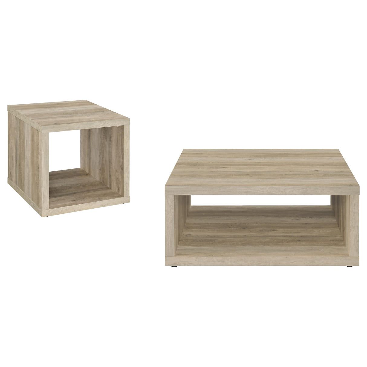 Frisco 2-Piece Coffee and End Table Set in Distressed Pine