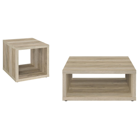 Frisco 2-Piece Coffee and End Table Set in Distressed Pine