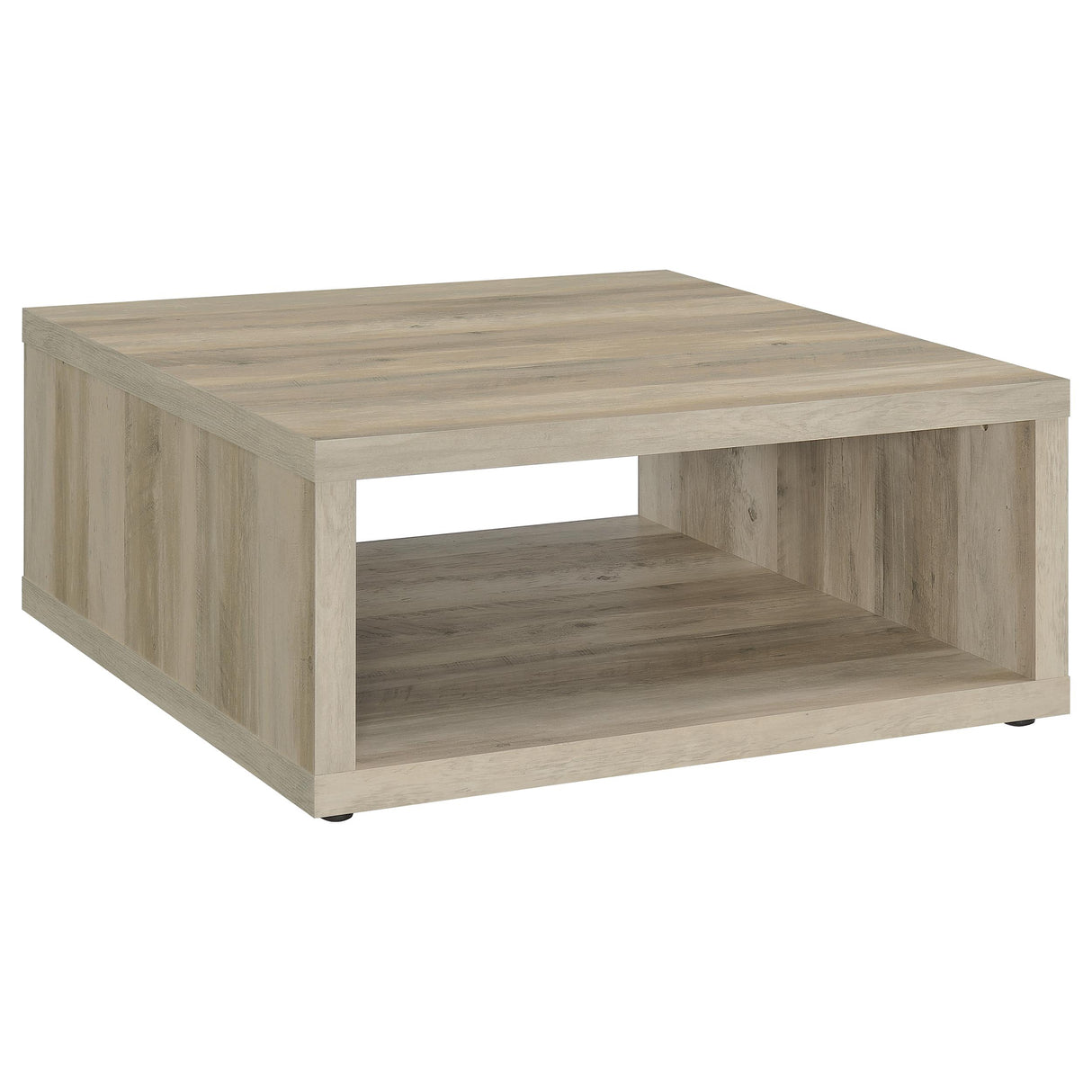 Frisco Square Engineered Wood Coffee Table in Distressed Pine