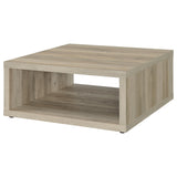 Frisco Square Engineered Wood Coffee Table in Distressed Pine