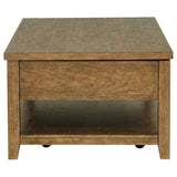 Payne 48-Inch Mobile Lift Top Coffee Table in Distressed Brown