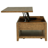 Payne 48-Inch Mobile Lift Top Coffee Table in Distressed Brown