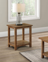 Payne Wood End Table with Shelf - Distressed Brown