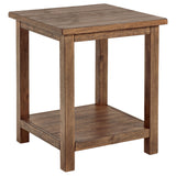 Payne Wood End Table with Shelf - Distressed Brown