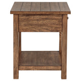 Payne 1-Drawer Wood End Table with Shelf, Distressed Brown
