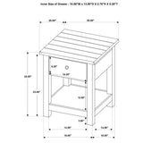 Payne 1-Drawer Wood End Table with Shelf, Distressed Brown