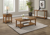 Payne 1-Drawer Wood End Table with Shelf, Distressed Brown