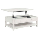 Payne 48-Inch Mobile Lift Top Coffee Table in Distressed White