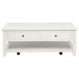 Payne 48-Inch Mobile Lift Top Coffee Table in Distressed White
