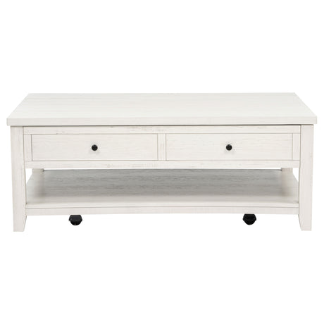 Payne 48-Inch Mobile Lift Top Coffee Table in Distressed White