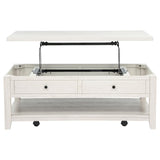 Payne 48-Inch Mobile Lift Top Coffee Table in Distressed White