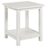 Payne Wood End Table with Shelf - Distressed White