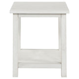 Payne Wood End Table with Shelf - Distressed White