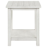 Payne Wood End Table with Shelf - Distressed White