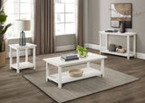 Payne Wood End Table with Shelf - Distressed White