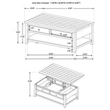 Payne 48-inch Mobile Lift Top Coffee Table Distressed Java