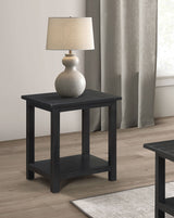 Payne Wood End Table with Shelf - Distressed Java