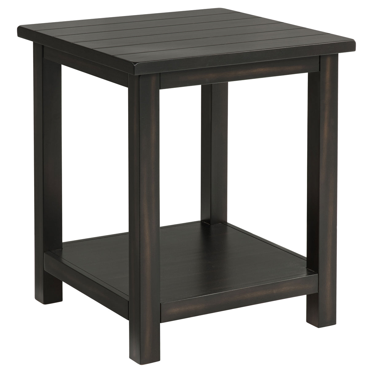 Payne Wood End Table with Shelf - Distressed Java