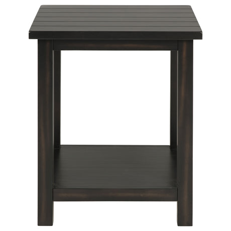 Payne Wood End Table with Shelf - Distressed Java