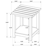 Payne Wood End Table with Shelf - Distressed Java