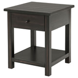 Payne 1-Drawer Wood End Table with Shelf - Distressed Java