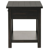 Payne 1-Drawer Wood End Table with Shelf - Distressed Java