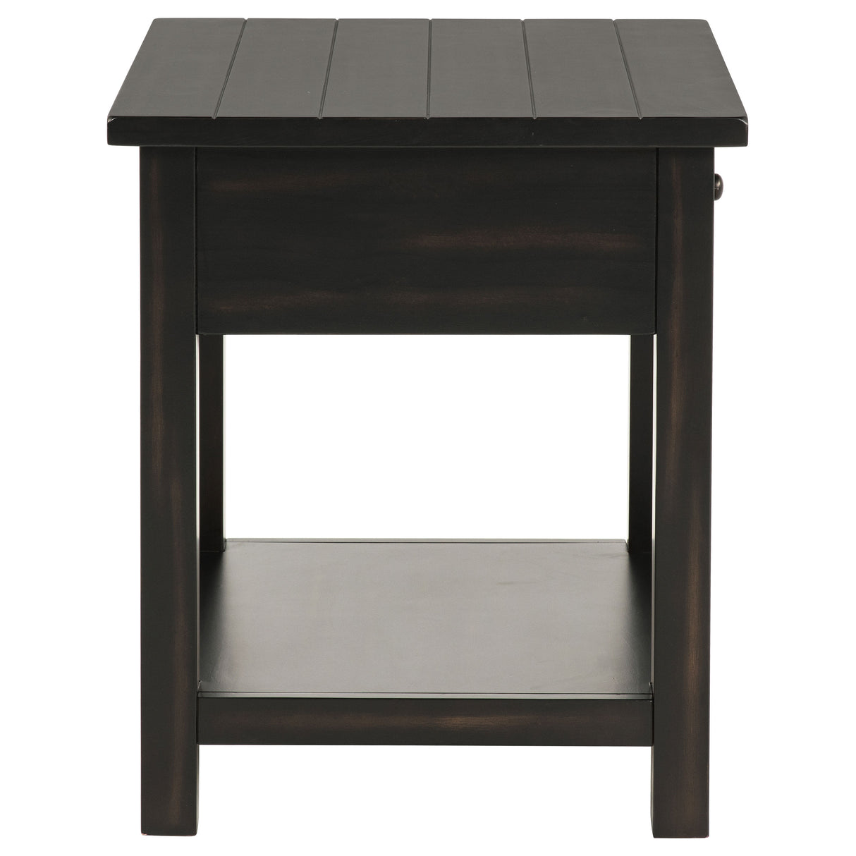 Payne 1-Drawer Wood End Table with Shelf - Distressed Java