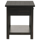 Payne 1-Drawer Wood End Table with Shelf - Distressed Java