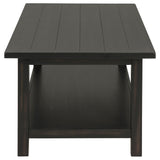 Payne Wood Coffee Table with Shelf, Distressed Java
