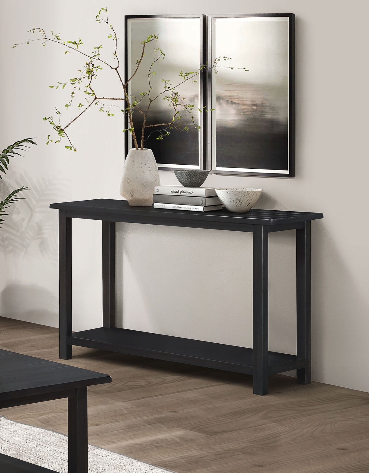 Payne Wood Entryway Console Table in Distressed Java