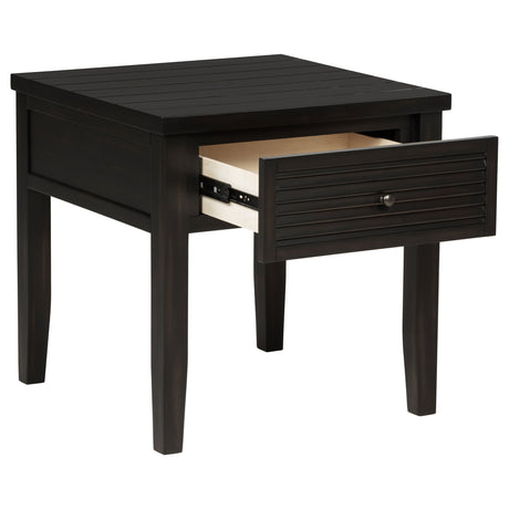 Concord 1-Drawer Square End Table, Distressed Java