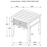 Concord 1-Drawer Square End Table, Distressed Java
