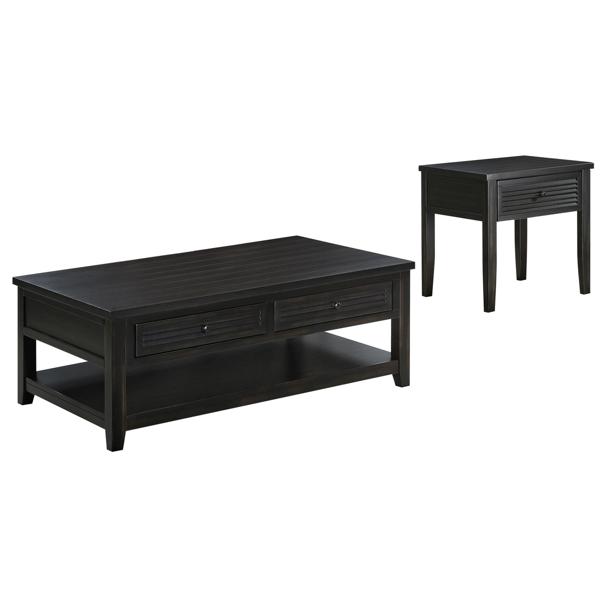 Concord 2-Piece Coffee and End Table Set, Distressed Java