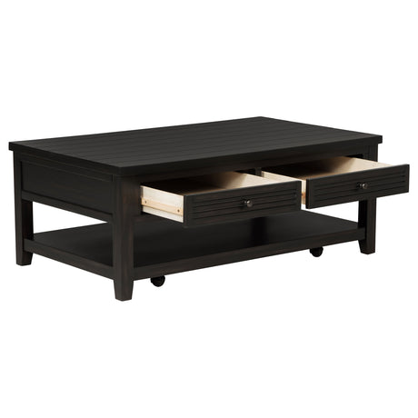 Concord 2-Drawer Coffee Table, Distressed Java