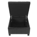 Square Tufted Indoor Ottoman With Lift-Top Storage