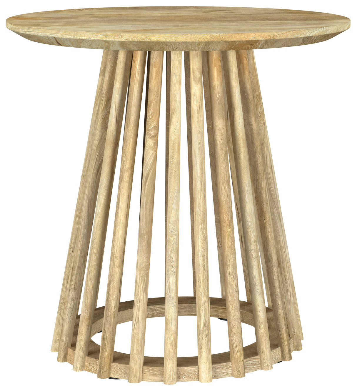 Touhy Round Solid Wood End Table, Natural Mango