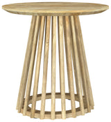 Touhy Round Solid Wood End Table, Natural Mango