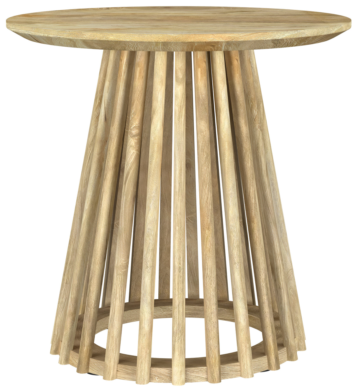 Touhy Round Solid Wood End Table, Natural Mango